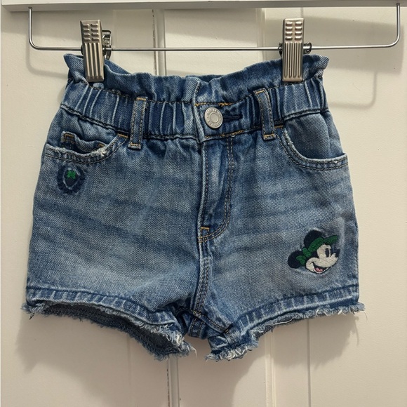Gap Disney Minnie denim shorts st Patricks so cute nwt sz 12/18M - Picture 1 of 6